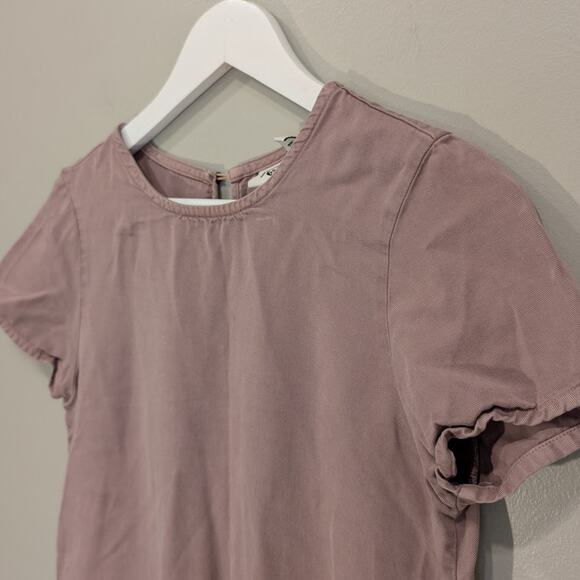 Tentree Tencel Tee Muted Purple Button Tencel Lyocell Sustainable - Size XS - Picture 3 of 8